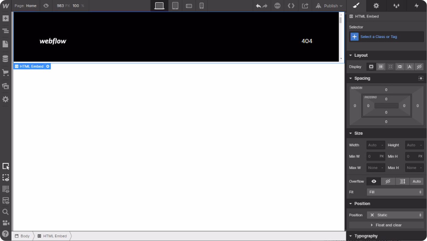 Webflow No-Code Webdesign Tool