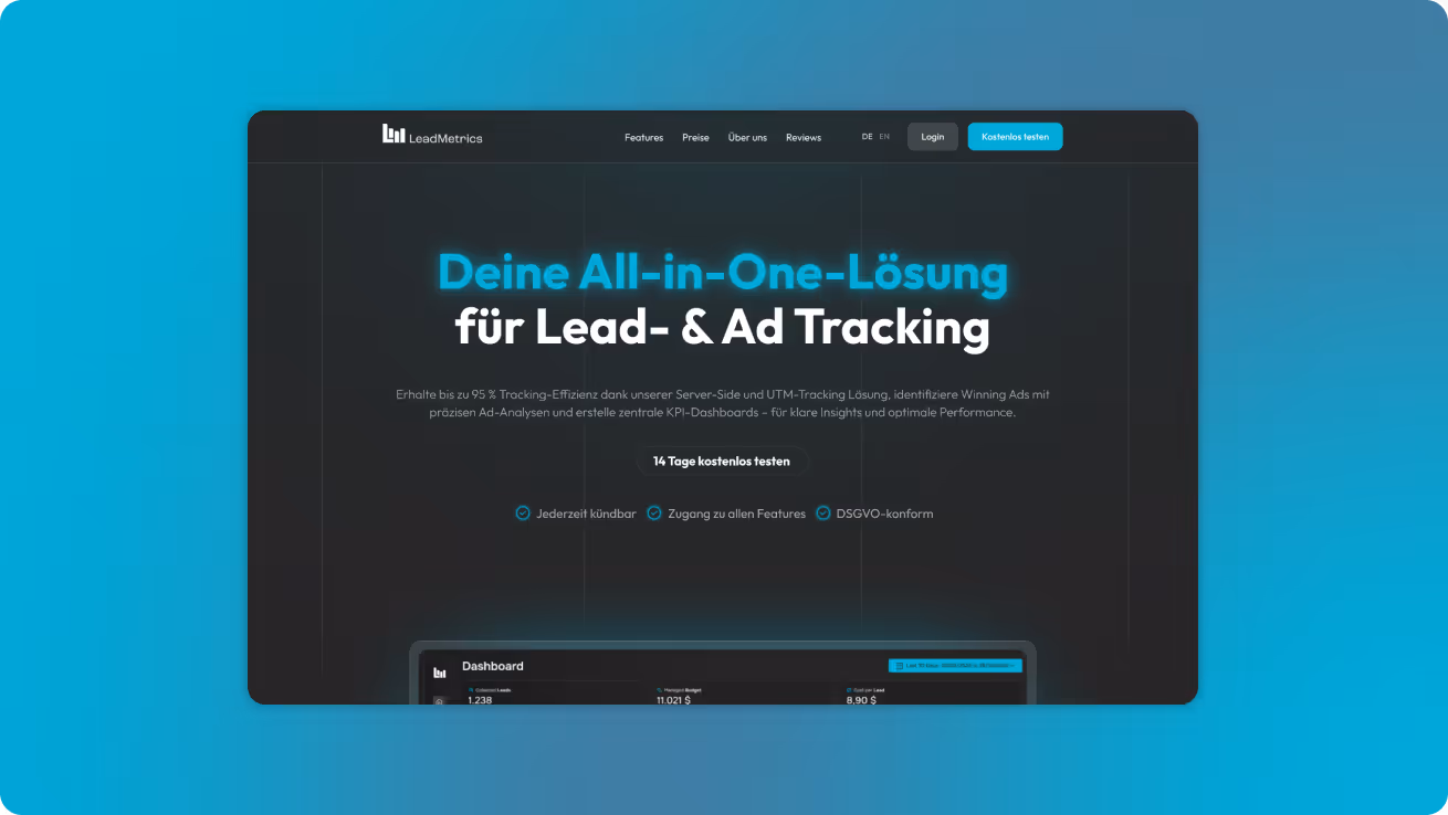 LeadMetrics DashBoard Hero