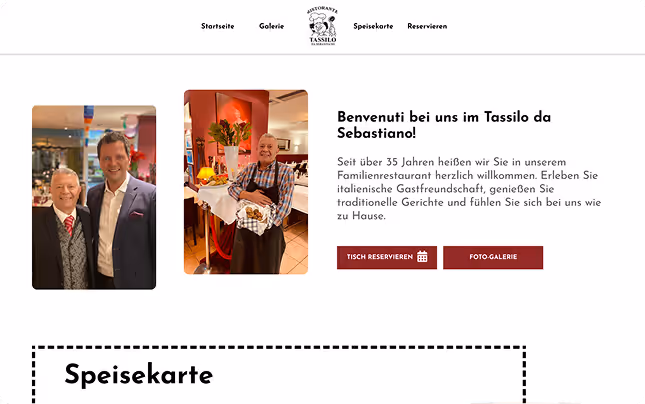 Webdesign Referenz für Pizzeria aus Wien