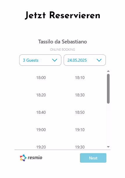 Restaurant Reservierung