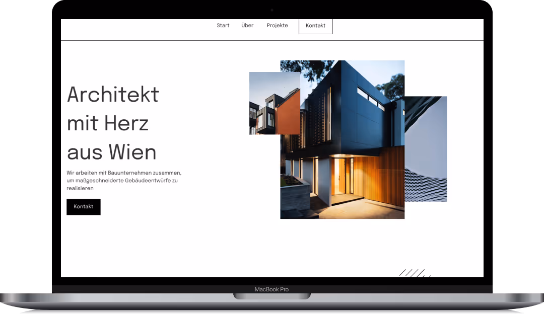 Beispiel für modernes Architekten Webdesign