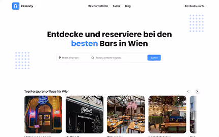 Projekt Reservly Reservierungssystem für Restaurants in Wien
